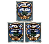 3X Hammerite Hammered Dark Green Paint 750ml Direct to Rust Metal Paints