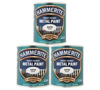 3X Hammerite Satin White Paint 750ml Direct to Rust Metal Paints