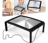 3X Hands Free Magnifying Glass with 4 LEDs, Full Page Magnifying, Large Page Magnifier for Reading Small Prints Perfect for Reading, Sewing, Portable Low Vision Seniors with Aging Eyes