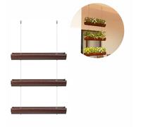 3x Hanging Flower Box Bronze 75cm Balcony Planter Set