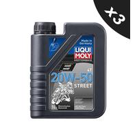 3x Harley Davidson Liqui Moly 20w50 Mineral 4 Stroke Motorbike Engine Oil - 1L