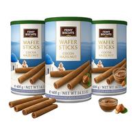 3x Hazelnut Chocolate wafer rolls (3x400g) tins - Feiny Biscuits selection of wafers for birthdays christmas snacks cake decorations, stocking fillers, Biscuits hamper (Hazelnut)