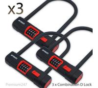 3x Heavy Duty Lock Combination Bike Motorbike U Scooter Bicycle Security Amtech
