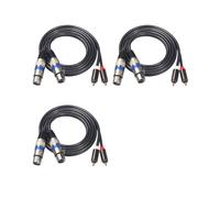 3X Hifi Audio Cable 2 Rca Male to Xlr 3 Pin Female Mixing Console Amplifier Dual Rca to Dual Xlr Shileded Cable