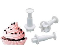 3x Hillys Kitchen Star Shaped Fondant Plunger Cutters