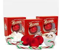 3x Hot Chocolate Bombs with Marshmallows 3x Christmas Candy Canes Sweets Christmas Eve Box Fillers for Kids Teenage Girls Boys Toddler Adults | Xmas Stocking Fillers Drinking Chocolate Peppermint (3)