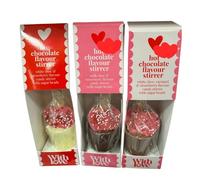 3x Hot Chocolate Stirrers - Heart-Shaped Candy Stirrers with Sugar Beads - Valentines Day Gift for Her or Him, Valentines Gifts for Women & Men