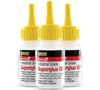 3x INDUSTRIAL SUPERGLUE GP MEDIUM VISCOSITY 20G CYN20 SMALL TIP