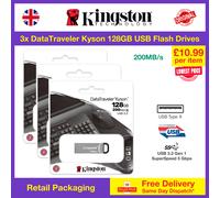 3x Kingston DataTraveler Kyson 128 GB Flash Drive, USB 3.2, FREE DELIVERY