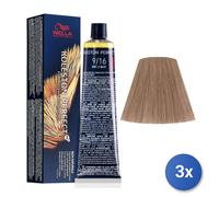 3X Koleston Perfect Hair Dye Tube 9/16 Very Light Ash Blonde