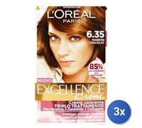 3x L’Oréal Paris Excellence Crème Brown Chocolate 6.35