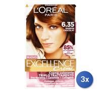 3X L’Oréal Paris Excellence Crème Chocolate Brown 6.35
