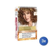 3x L’Oréal Paris Excellence Intense, 6.13 Dark Ash Golden Blonde