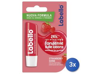 3X Labello Lip Balm Strawberry Shine 85072
