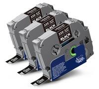3x Labelwell Compatible with Brother TZe-335 Label Tape White on Black 12 mm Laminated Tapes for Brother P-touch PT-H100LB GL-H100 PT-D210VP PT-E110 H107B P700 PT-H105