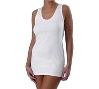 3X Ladies 100% Cotton Interlock Picot Edge Vests/UK Sizes 10-12 up to 22-24 (OS (UK 14-16)) White