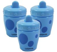 3X Ladybird Flip Top Non Spill First Beaker 120ml Blue