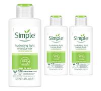 (3x Light Moisture, 125ml) 3x 125ml Simple Kind to Skin 12H Hydrating Light Moisturiser for Sensitive Skin