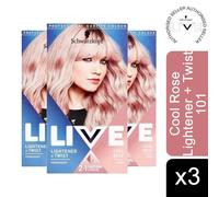 3x LIVE Cool Rose Purple Permanent Hair Dye, Lightener + Twist 101