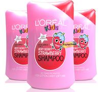 3x L'Oreal Loreal Kids Extra Gentle 2 in 1 Very Berry Strawberry Shampoo 250ml