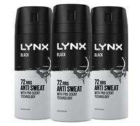 3x Lynx Black Deodorant Mens Body Spray 150ml