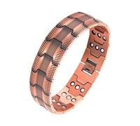 3X Magnetic Bracelet Soild 99.99% Copper Wristband Ultra Strength Magnets (3500 Gauss) for Man's Wristband Valentine's Day Gift Adjustable Size Tool & Storage Bag
