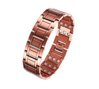 3X Magnetic Bracelet Soild 99.99% Copper Wristband Ultra Strength Magnets (3500 Gauss) for Man's Wristband Valentine's Day Gift Adjustable Size Tool & Storage Bag