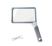 3X Magnification Magnification Glass 72 LED Light 3 Lighting Modes Rechargeable Magnifier USB Rechargeable Large Lens Book Reading Enlarger