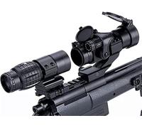 3X Magnifier Scope with Flip Up Side Mount & Tactical M2 Red Dot Reflex Sight Hunting Optics Scope Combo for 20mm Cantilever Picatinny Mount