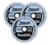 3X Makita B-57320 165mm X 20mm 56 Teeth Efficut Cordless Plunge Saw Blade Dsp600