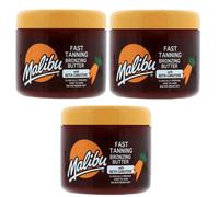 3x Malibu Fast Tanning Bronzing Body Butter Coconut 300ml Beta Carotene Glow NEW
