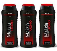 3x Malizia UOMO Musk Body Wash Bath/Shower & Hair Gel 250ml