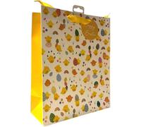 3x Medium Easter Eggs & Stripes Luxury Present Gift Bags Easter Gift Bag with Tag (Chicks)