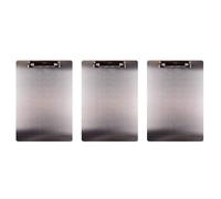 3X Metal Clipboard Folder A4 Stainless Steel Clip Board Bill Storage Folder Writing File Board Menu Splint for Business