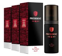 3x Milton-Lloyd Cosmetics President EDT Eau De Toilette For Him 50ml