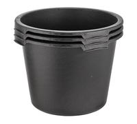 3x Mortar Bucket Round 40 Liters Black Tuppen Mortar Tub Cement Bucket