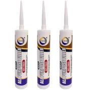 3x Multi Purpose Silicone Sealant Filler White Clear Black Frame Grout Roof Gutter (All Purpose Filler)