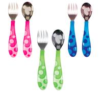 3x Munchkin Toddler Fork & Spoon Set - Easy Grip Utensils for Independent Eating
