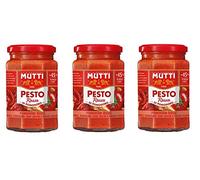 Mutti Pesto Rosso Pomodori Rossi Red Tomato Pesto Pasta Sauce 100% Italian Tomato Glass 180 g Seasoning Sauces with Almonds, Tomatoes, Dried Seeds and Grana Padano
