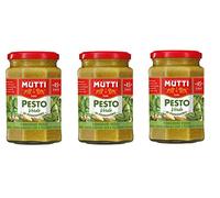 3X Mutti Pesto Verde Pomodori Verdi Grünes Tomatenpesto Pasta Sauce 100% Italian Tomato 180g Glass jar with Cashew Nuts, Grana Padano and Pecorino Romano