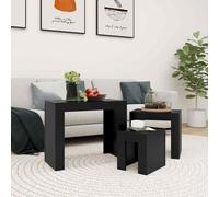 3x Nesting Coffee Tables Engineered Wood Table Furniture Multi Colours vidaXL