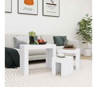3x Nesting Coffee Tables Engineered Wood Table Furniture Multi Colours vidaXL