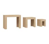 3x Nesting Coffee Tables Engineered Wood Table Furniture Multi Colours vidaXL