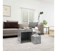 vidaXL 3x Nesting Tables Concrete Grey Chipboard Living Room Side End Table