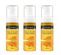 3x Neutrogena Clear & Soothe Mousse Cleanser 150ml