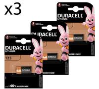 3x New Duracell CR123 3V Lithium Photo Battery DL123A CR17345 Longest Expiry