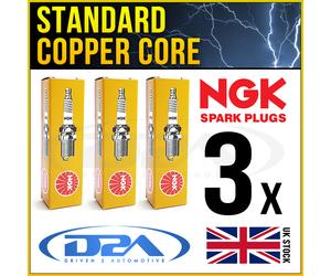 3x NGK BR6HS 3922 Standard Spark Plugs