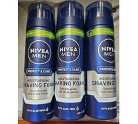 3x Nivea For Men Moisturising Shaving Gel With Aloe Vera 200ml Protect & Care