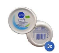 3x Nivea Hand Cream 200 Ml Plastic White Jar Soft