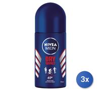 3x Nivea Men Dry Impact Roll-On 50 Ml